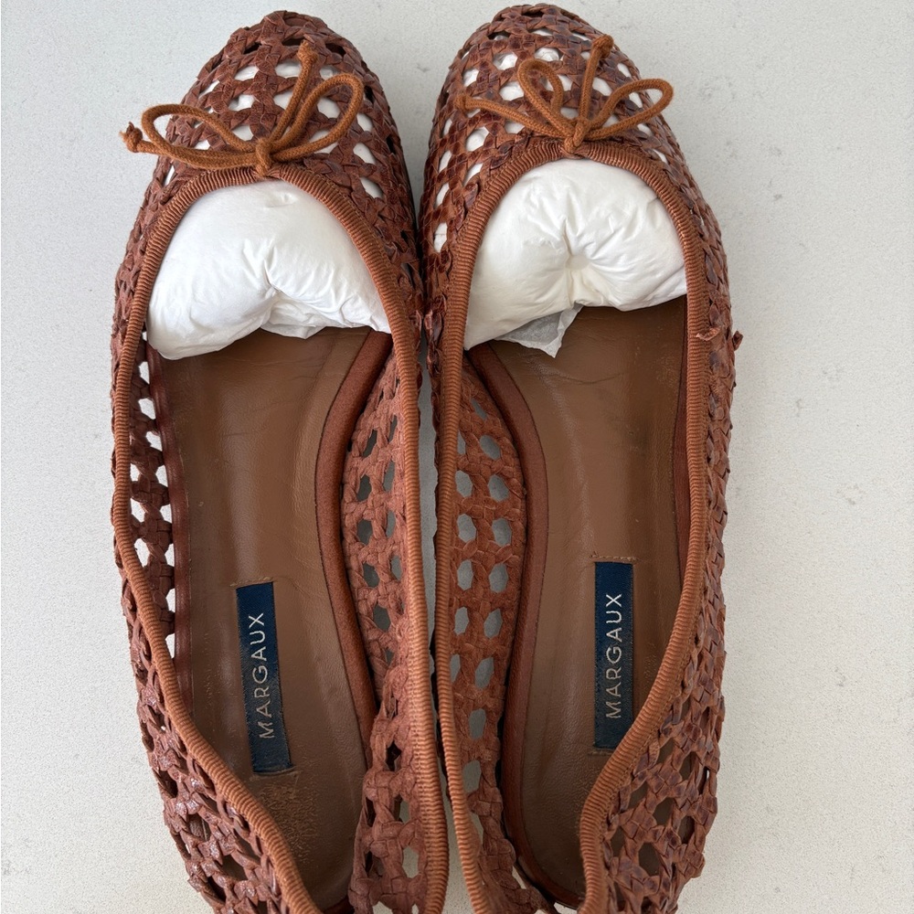 Margaux Woven Ballet Flats in Saddle Brown